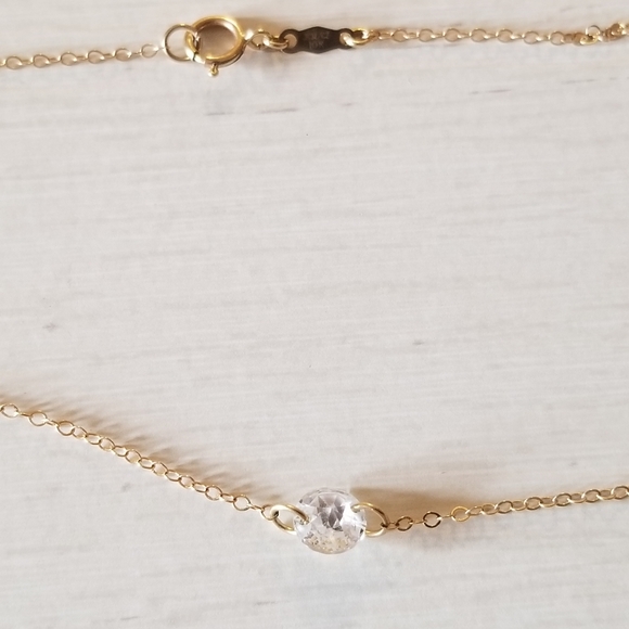 10K Gold CZ Stationary Necklace - Picture 5 of 10